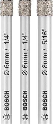 PRO Ceramic dry Set Mata Bor Kering Keramik Bosch PRO untuk ubin, 3 pcs.
